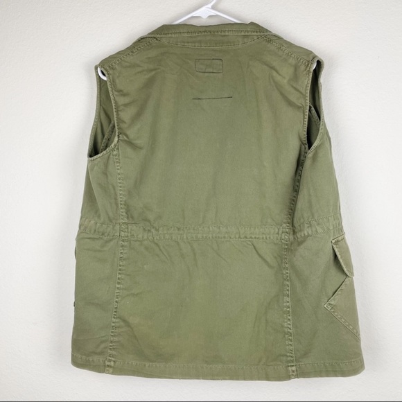Current/Elliott The Leisure Utility Vest Jacket In Army Green - Picture 11 of 16